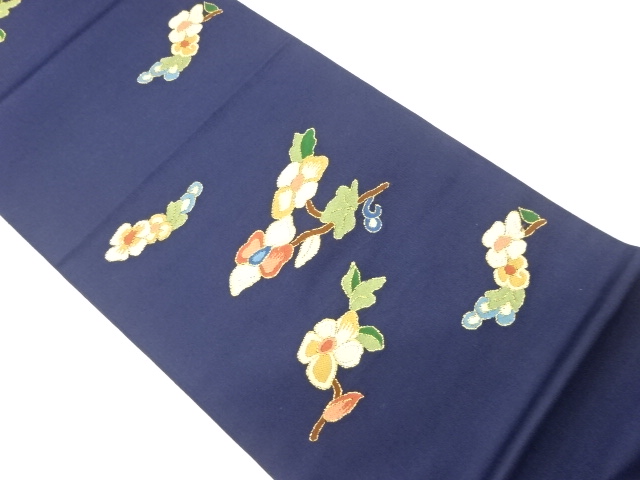 JAPANESE FUKURO OBI / WOVEN FLOWER & LEAVES